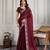 Maroon color burberry silk fabric graceful partywear saree