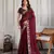 Maroon color burberry silk fabric graceful partywear saree