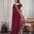 Maroon color burberry silk fabric graceful partywear saree