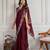 Maroon color burberry silk fabric graceful partywear saree