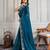 Teal blue color burberry silk fabric graceful partywear saree