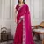 Pink color burberry silk fabric graceful partywear saree