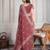 Rust color star georgette fabric graceful partywear saree