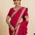 Pink color vichitra silk fabric beautiful partywear saree