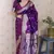 Purple color banarasi silk saree woven silver jari ceremonial partywear saree