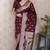 Brown color banarasi silk saree woven silver jari designer ceremonial partywear saree