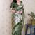 Mahendi color banarasi silk saree woven silver jari designer ceremonial partywear saree