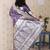 Grey color banarasi silk saree woven silver jari designer ceremonial partywear saree