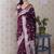 Wine color banarasi silk saree woven silver jari designer ceremonial partywear saree