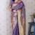Lavendercolor soft silk fabric woven meenakari designer ceremonial partywear saree