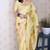 Light yellowcolor soft silk fabric woven meenakari designer ceremonial partywear saree
