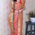 Peachcolor soft silk fabric woven meenakari designer ceremonial partywear saree