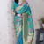 Sky bluecolor soft silk fabric woven meenakari ceremonial partywear saree