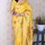 Mustardcolor soft silk fabric woven meenakari designer ceremonial partywear saree