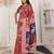 rust color silk blend fabric ceremonial looks partywear saree