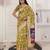 mahendi green color silk blend fabric ceremonial looks partywear saree