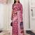 pink color silk blend fabric ceremonial looks partywear saree