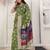 green color silk blend fabric ceremonial looks partywear saree