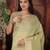 Pista color organza fabric woven designer trendy ethnic saree