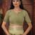 Pista color organza fabric woven designer trendy ethnic saree