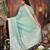 Rama green color organza fabric woven designer trendy ethnic saree