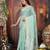Rama green color organza fabric woven designer trendy ethnic saree