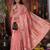 Pink color organza fabric woven designer trendy ethnic saree