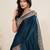 Teal color beautiful satin silk fabric traditional woven designer saree