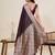 Brown color beautiful satin silk fabric traditional woven designer saree