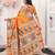 Orange color silk blended woven designer graceful ceremonial saree