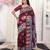 Wine color silk blended woven designer graceful ceremonial saree