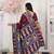 Wine color silk blended woven designer graceful ceremonial saree