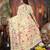 Cream color linen cotton fabric woven designer partywear saree