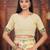 Cream color linen cotton fabric woven designer partywear saree
