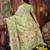 Green color linen cotton fabric woven designer partywear saree