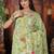 Green color linen cotton fabric woven designer partywear saree