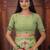 Green color linen cotton fabric woven designer partywear saree