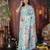 Sky blue color linen cotton fabric woven designer partywear saree