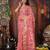 Pink color linen cotton fabric woven designer partywear saree
