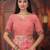 Pink color linen cotton fabric woven designer partywear saree