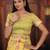 Yellow color linen cotton fabric woven designer partywear saree