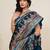 Teal color two tone satin silk wevon jari meenakari designer ceremonial rich looks saree