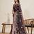 Wine color two tone satin silk wevon jari meenakari designer ceremonial rich looks saree