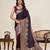 Purple color satin silk fabric woven zari designer sophsticated rich looks saree