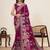 Burgundy color blended cotton fabric designer table printed saree