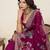 Burgundy color blended cotton fabric designer table printed saree