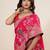 Pink color blended cotton fabric designer table printed saree