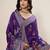 Violet color blended cotton fabric designer table printed saree
