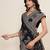 Black color blended cotton fabric designer table printed saree