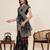 Black color blended cotton fabric designer table printed saree